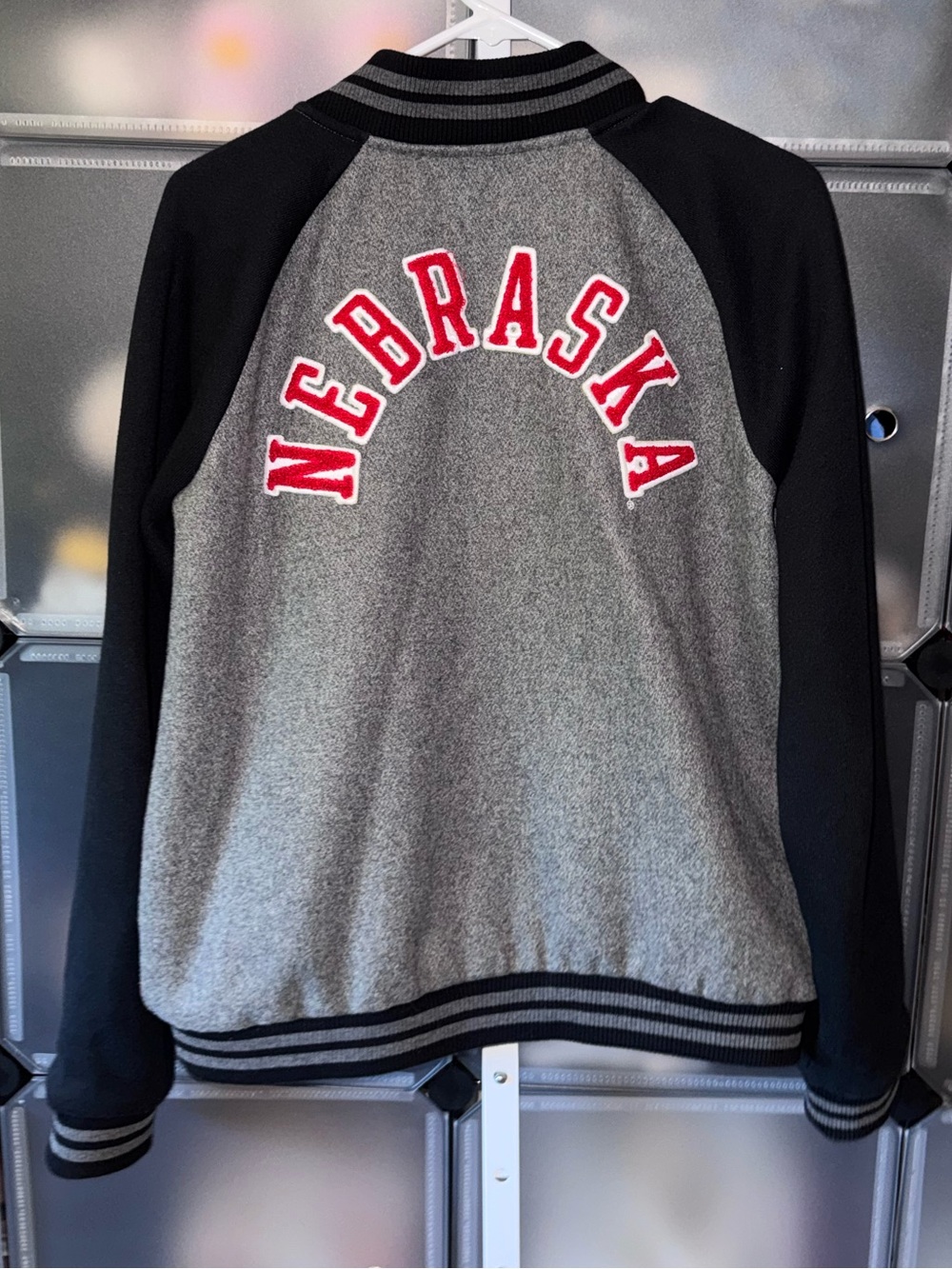 PINK Victoria's Secret x 5th 8 Ocean Nebraska Cornhuskers Varsity Jacket L - Picture 7 of 14